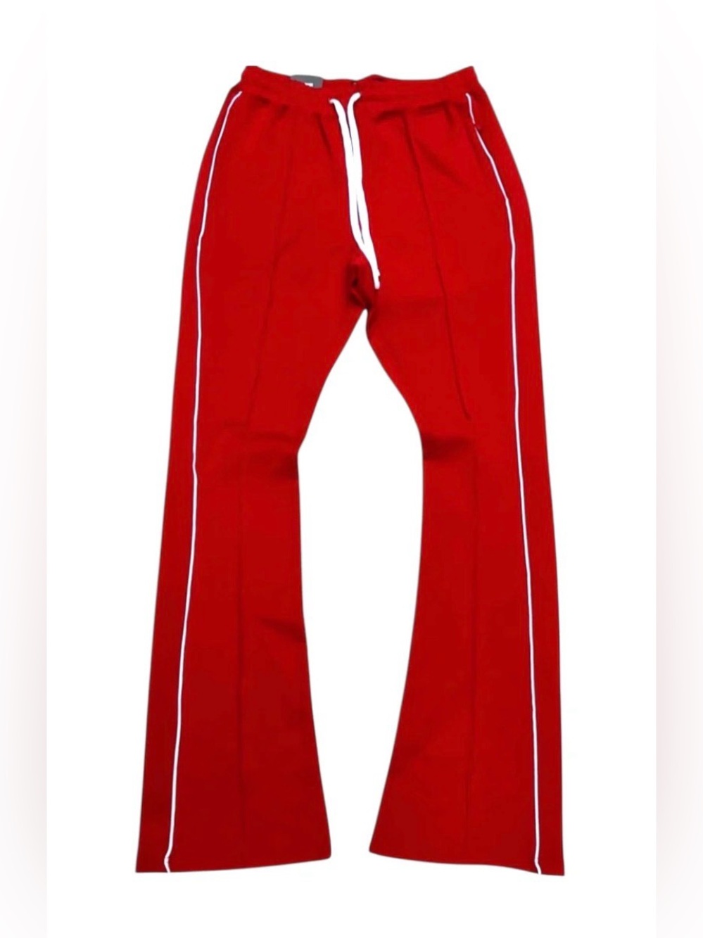 Rebel Minds Red Men's Track Joggers with White Side Piping
